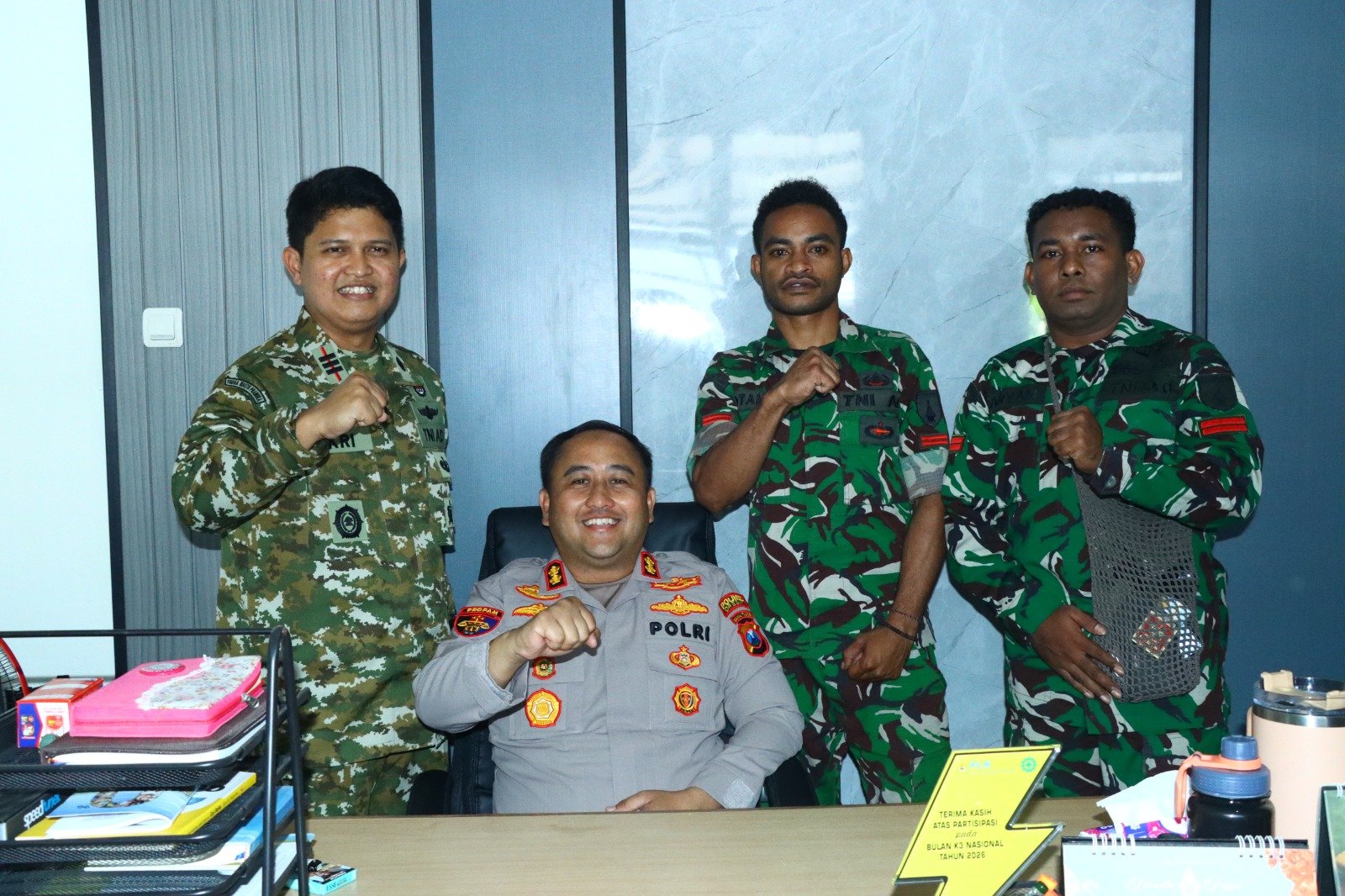 Perkokoh Sinergi TNI-Polri, Kapolres Gresik Silaturahmi ke Makodim 0817 dan Koramil Kota